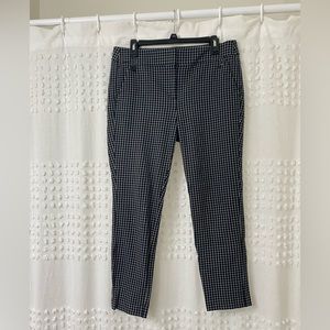 Loft Marisa Black Checkered Skinny Dress Pants
